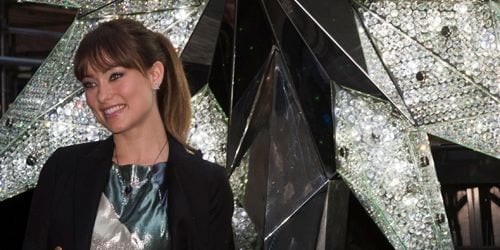 Olivia Wilde unveiling Swarovski Star in Rockefeller Center