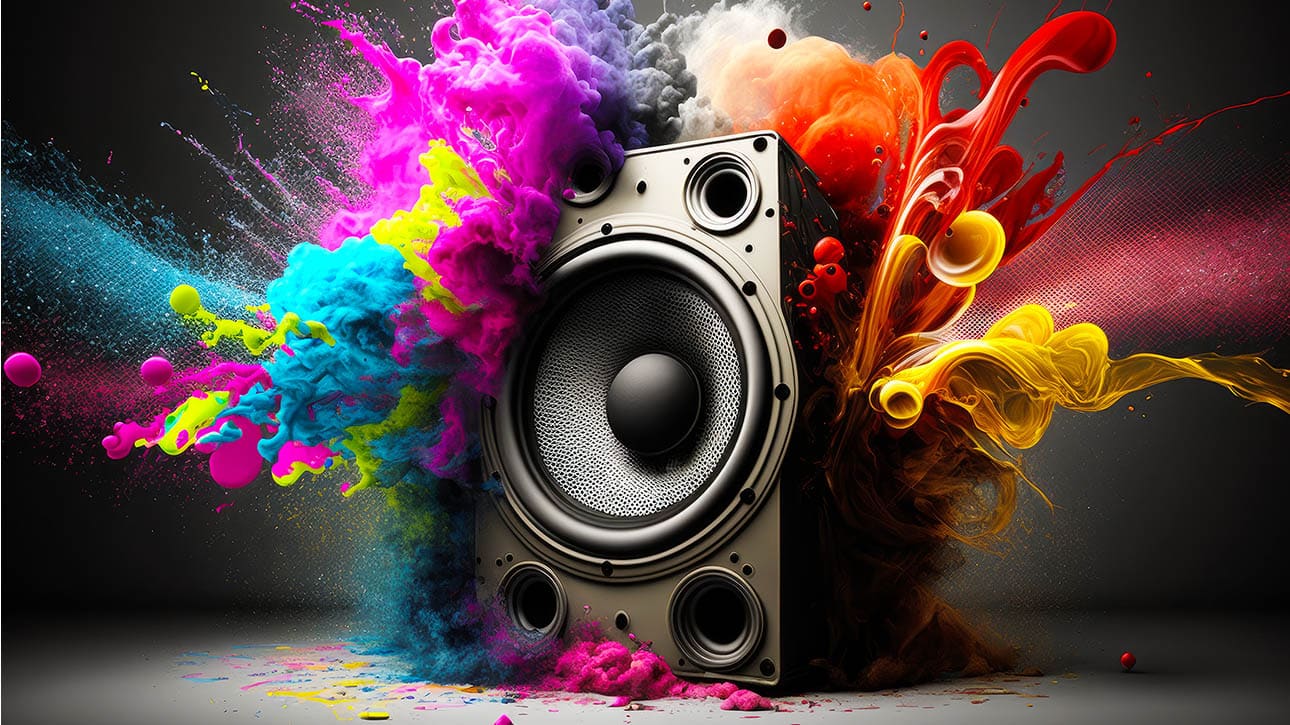 speaker, colorful